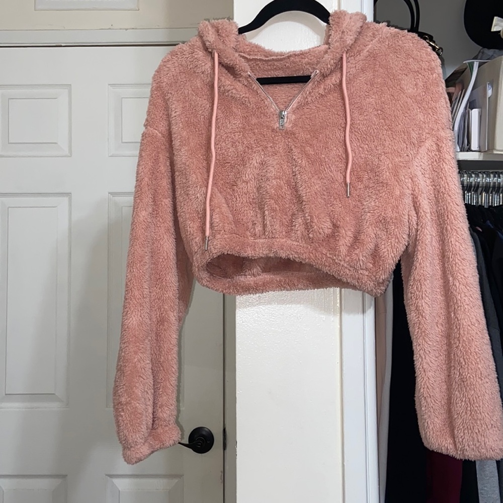 Pink fuzzy hoodie
